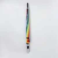 Зонт - трость полуавтоматический &laquo;Радужное настроение&raquo;, эпонж, 16 спиц, R = 48 см, разноцветный