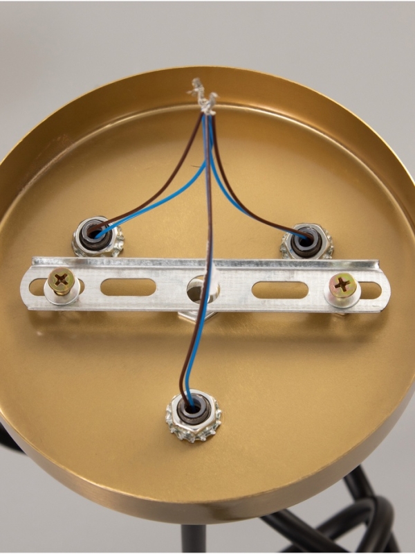 Люстра "Узел" 3х40Вт Е27 черный/латунь 52х52х36см
