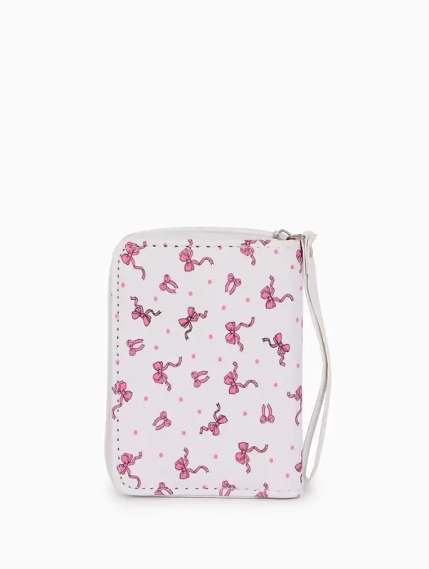 Кошелек жен 07-01-01 Июнь2534 бантики, 12*1,5*9 см, 2 отд+отд/молн, д/карт, белый