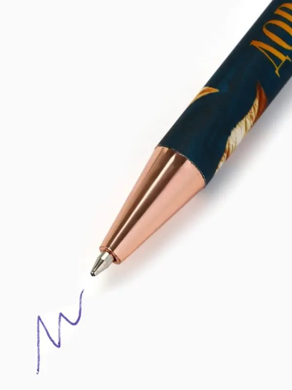 Ручка автоматическая софт-тач пластик "Дорогому учителю", синяя паста, 0.7 мм