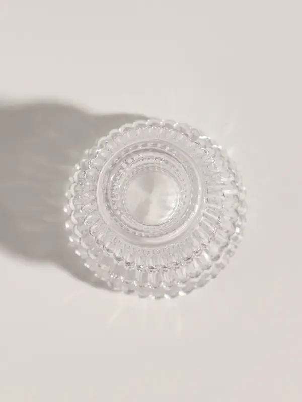 Подсвечник стекло "Ёлочка гофре" прозрачный d=2,2 см 6х6х8 см