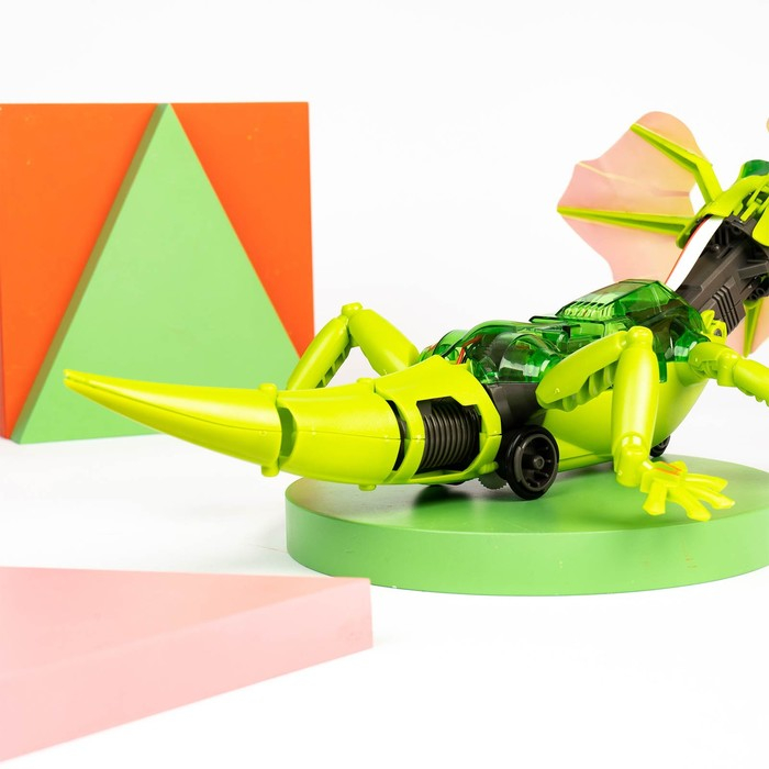 Робот &laquo;Ящер&raquo; Эврики, электронный конструктор, интерактивный: сенсорный, свет, на батарейках, 92 детали