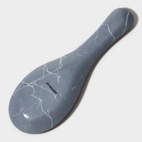 Подставка стеклянная под ложку Доляна &laquo;Марбл чёрный&raquo;, 23,5&times;8,3&times;1,5 см