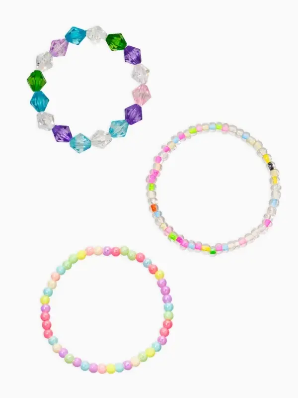 Браслет детский &laquo;Выбражулька&raquo;, 3 шт. набор, бусины граненые, цветной