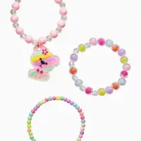 Браслет детский &laquo;Выбражулька&raquo;, 3 шт. набор, мишка, бусины, цветной