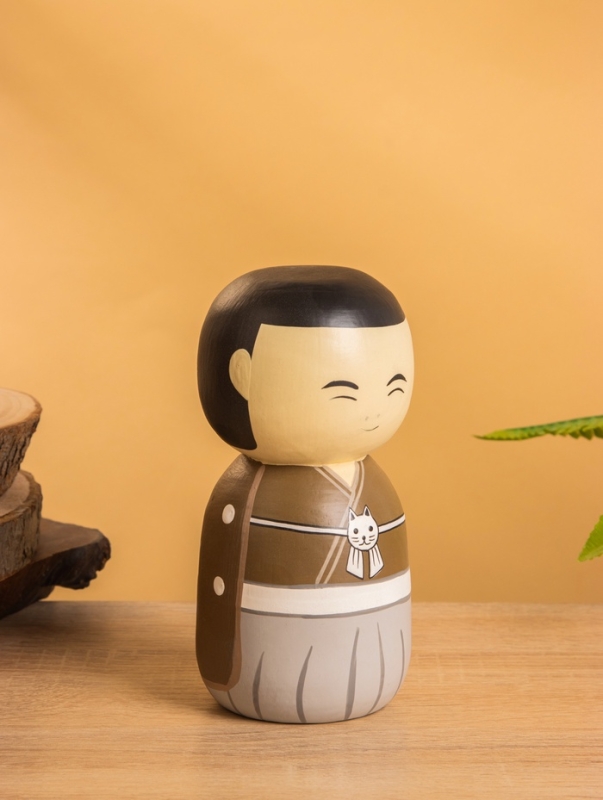 Деревянная кукла кокеши "Макото" 7х7,5х15 см