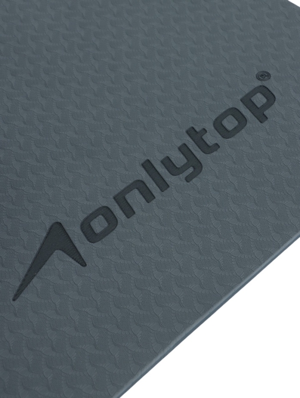 Коврик для фитнеса и йоги ONLYTOP, 183x61x 0,8 см, цвет графитовый/темно-серый