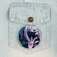 Значок закатной &laquo;Аниме девушка в городе&raquo;, d = 5,6 см