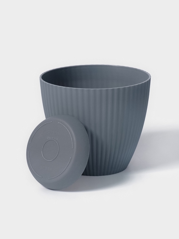 Горшок круглый "Ribbed" 13,5х13,5х12 см, цвет синий