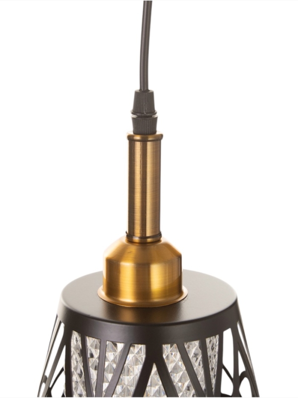 Светильник "Атом" 1х40Вт Е27 черный/золото 19х19х20+100см