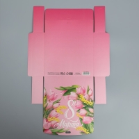 Коробка подарочная складная, упаковка, &laquo;С 8 марта&raquo;, 20 х 18 х 5 см