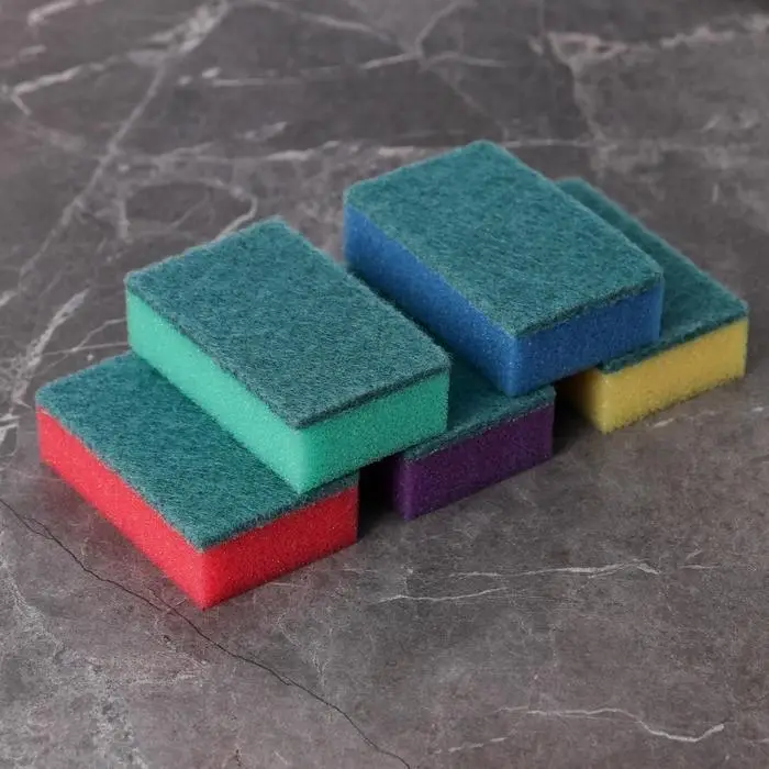 Губка для посуды с чистящим слоем Доляна &laquo;Эконом&raquo;, 7.5&times;4.5&times;2.5 см, 5 шт, мини