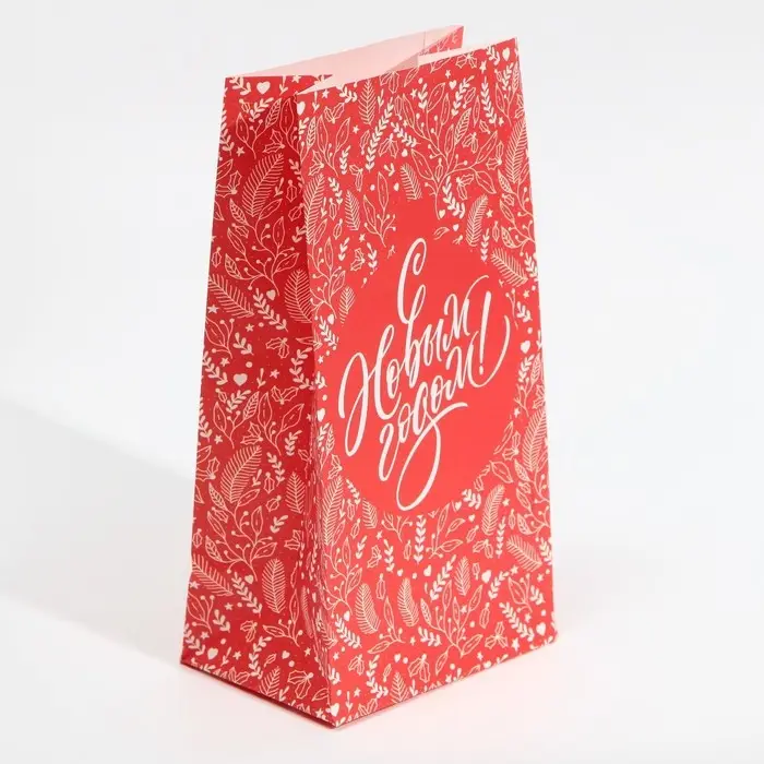 Пакет без ручек &laquo;Красный&raquo;, 10 х 19.3 х 7 см