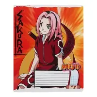 Тетрадь 12 листов в клетку, Naruto, обложка мелованный картон, МИКС