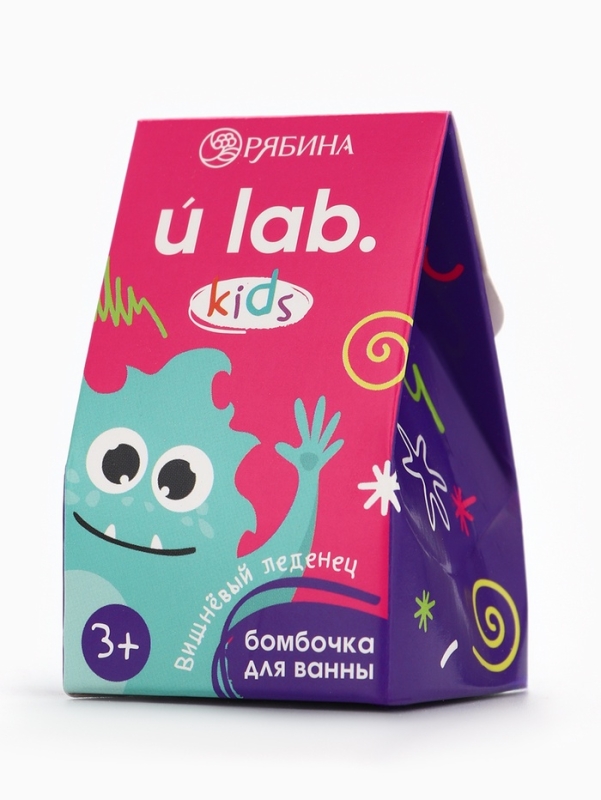 Детский бурлящий шар &laquo;Монстрики&raquo;, аромат вишнёвый леденец 40 г, URAL LAB