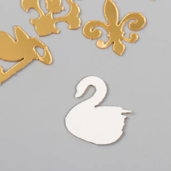 Декор для творчества пластик зеркальный "Корона и узоры" набор 6 шт