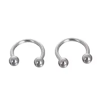 Пирсинг в бровь циркуляр, шар, d=10 мм, пара, цвет серебро