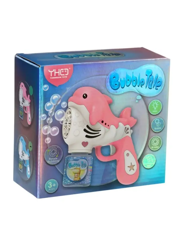 Генератор мыльных пузырей "Дельфинчик", световые эффекты, работает от батареек