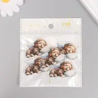 Декор для творчества акрил "Щеночек в пижамке сладко спит на подушке" 2,5х4,5х0,2 см