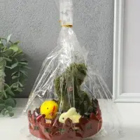 Сувенир пасхальный "Зайчик с цыплятами на лужайке с забором" 12,5х12,5х10,5 см