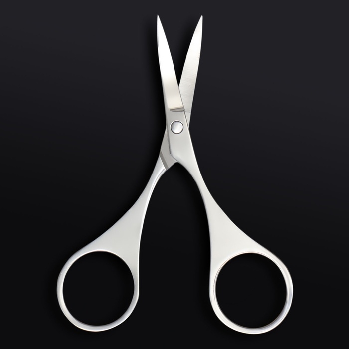 Ножницы маникюрные &laquo;Premium&raquo;, загнутые, 9 см, на блистере, цвет серебристый