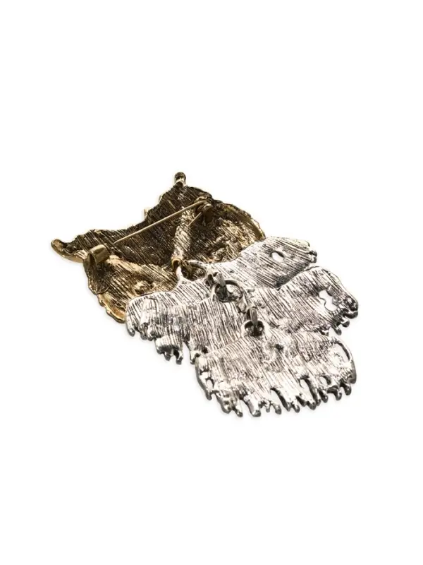 Брошь "Сова" крупная, подвижная, цветная