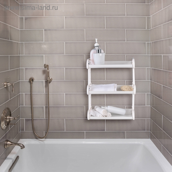 Полка навесная 3-х ярусная, 32&times;17,2&times;42 см, цвет МИКС