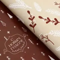 Бумага упаковочная новогодняя глянцевая двусторонняя &laquo;Изысканность&raquo;, 50&times;70 см