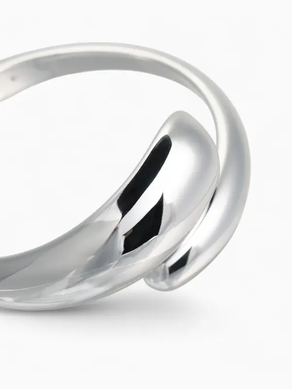 Браслет манжета &laquo;Капля&raquo;, цвет серебро