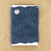 Кружевная эластичная ткань, 180 мм &times; 2,7 &plusmn; 0,5 м, цвет синий