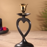 Подсвечник на 1 свечу "Купидон" латунь, черный с золотом 7х7,5х16,5 см