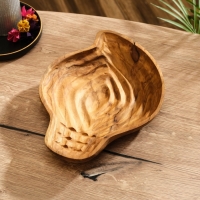 Тарелка "Древесная кора" дерево Джати, 28х21х5 см, цв. коричневый