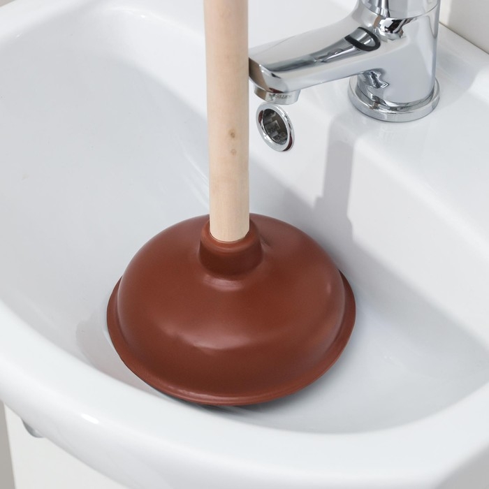 Вантуз с длинной ручкой, d=13,5 см, h=41 см, цвет МИКС