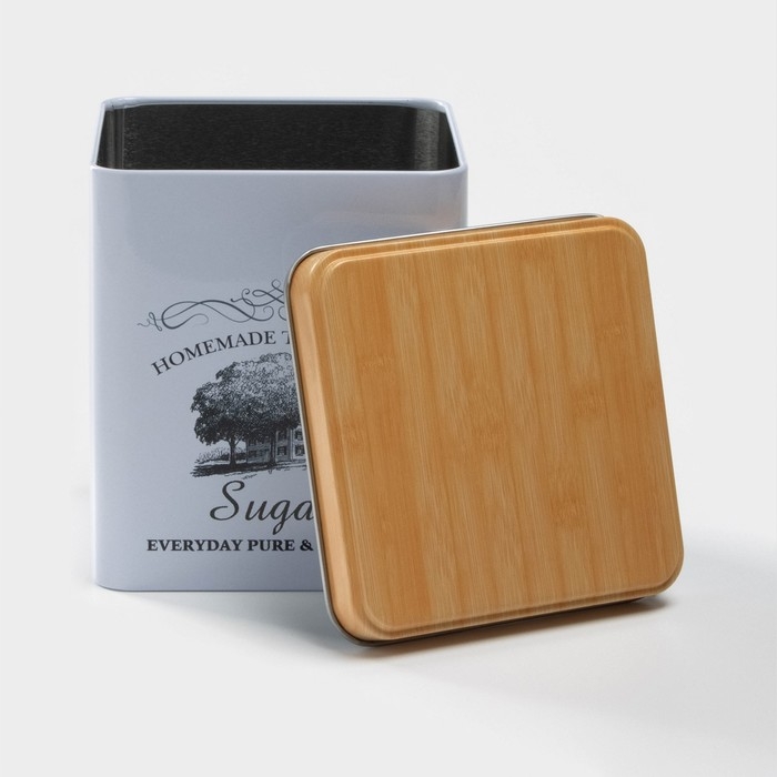 Банка для сахара &laquo;Дом и поле&raquo;, 1,1 л, 12&times;10 см, цвет белый