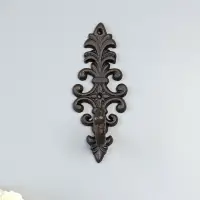 Крючок декоративный чугун "Цветочный вензель" 8х7,5х21 см