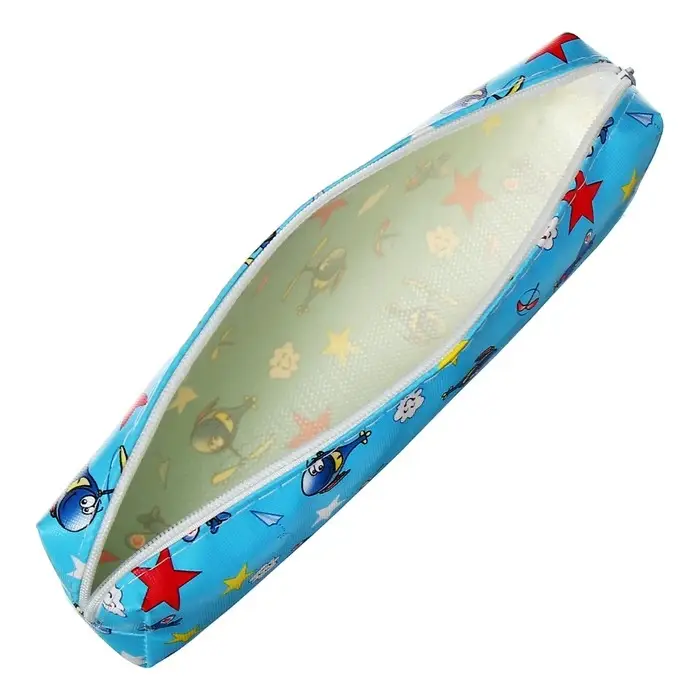 Пенал школьный на молнии "Самолеты" Calligrata, голубой