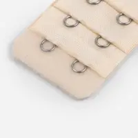 Застёжка для бюстгальтера, удлинитель, 3 ряда 2 крючка, 3.2&times;5 см, бежевая