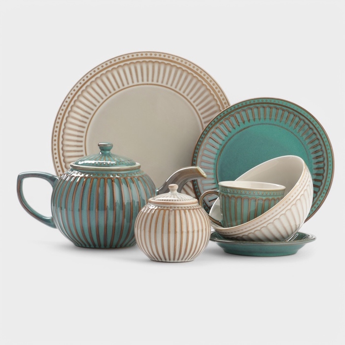 Набор тарелок 2 шт Доляна "Винтаж"  27 см, цвет бежевый