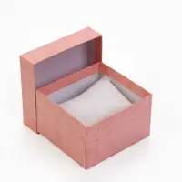 Коробка для часов, цвет розовая, вставка белая 9х8,5х5