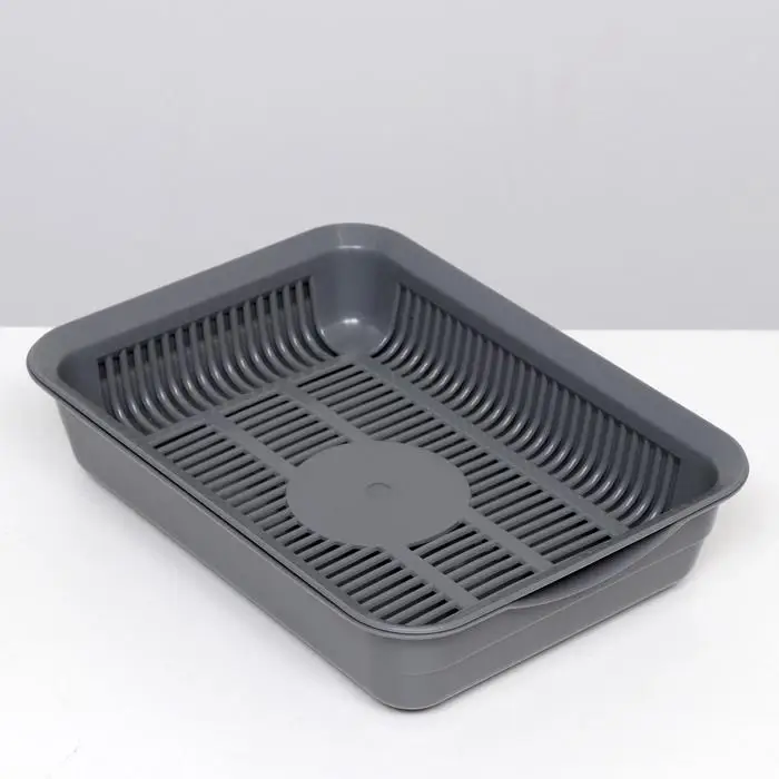 Туалет с сеткой, 35,5х26х7 см, серый