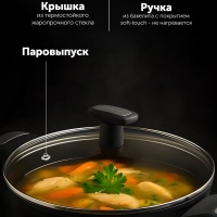 Кастрюля 2,3 литра Monolit-20C крышка индукция антипригарное