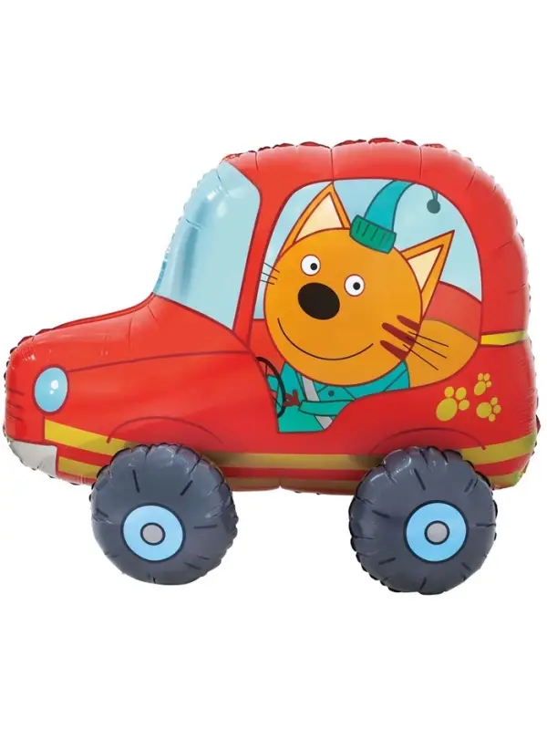 Воздушный шар фольгированный 3D 29" &laquo;Три Кота. Компот в машине&raquo;