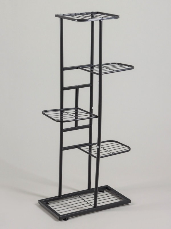 Подставка для цветов Greengo, 5 полок, 44 &times; 22 &times; 95 см, напольная, металл, тёмно-серая
