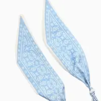 Колье-чокер на платке "Стиль". цвет голубой с золотом