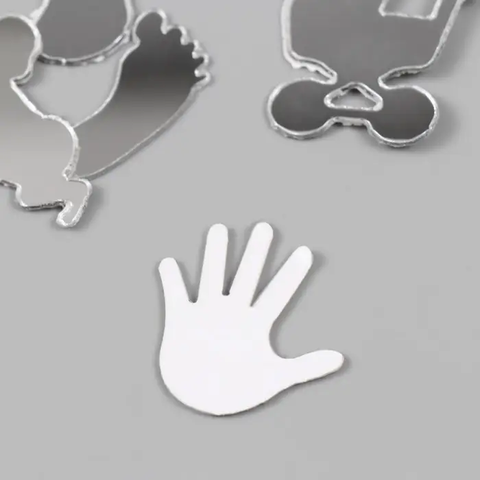 Декор для творчества пластик зеркальный "Рождение ребёнка" набор 6 шт