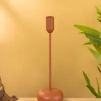 Подсвечник на 1 свечу текстурный "Терракотовый" 8х8х25,5 см