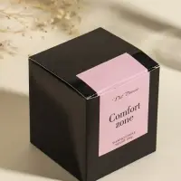 Свеча в вулканическом подсвечнике "Изгиб" персиковая 8,3х8,5х7 см