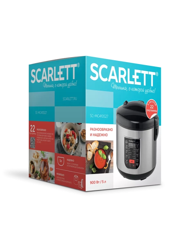 Мультиварка с чашей 5 л, 22 программы SC-MC410S27