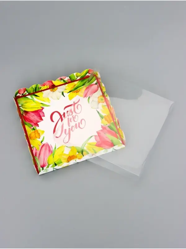 Коробка для печенья, &laquo;Тюльпаны&raquo;, 21&times;21&times;3 см