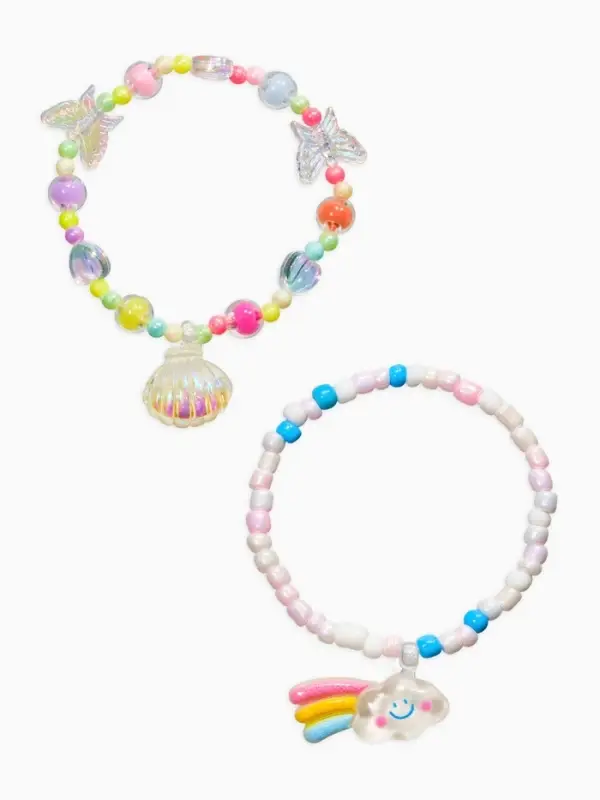 Браслет детский &laquo;Выбражулька&raquo;, 2 шт. набор, жемчужина желаний, цветной